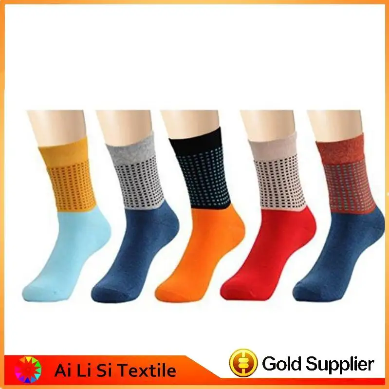 Professional Custom Man Dress Socks Colorful Striped Jacquard Art Socks for wholesales