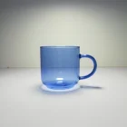 Solid Colored friendly tea milk reusable Single Wall blue coffee Glass Cup