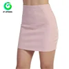 Basic Sexy Stretch Thick Ponte Knit High Waisted Bodycon Mini Skirt