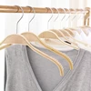 Inspring Laminated Wood Clothes Hangers with Non Slip Rubber Shoulder and 360 Degree Swivel Hook Natural