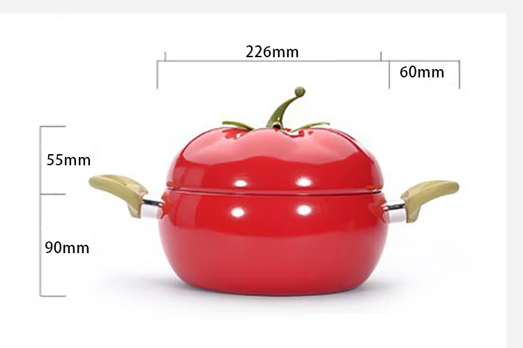 Aluminum Kitchen Soup Pot Non-stick Fruit Sauce Pan Boiler Tomato Shape No Fumes Household Cooking Tools Kitchenware