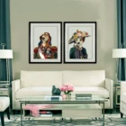 Modern Ms.Dog Paper Wall Paper Art Glass Black PS Frame Home Decor