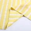 Yarn dyed yellow and white striped discounted designer 1x1 rib knit fabric for t shirt