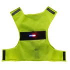 Flashing LED Safety Vest Waterproof Visibility Reflective Vest with two light bar