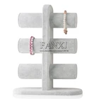 Wholesale factory custom logo 3 layers jewelry exhibitor rack for bracelet and watch showcase velvet bracelet display