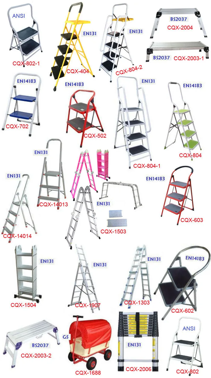 Portable & foldable aluminum telescopic ladder 2.6m (8.53 ft) EN131 certificated