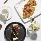 Creative golden Marbling Matte hot chinese products tableware New Style durable hotel black glazed ceramics dinner set