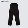 Hot Sale Fashionable Black Ankle-Length Pleated Trousers Polyester Pants For Ladies