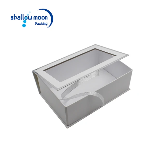 special folded sweet gift boxes with pvc window for cosmetic set