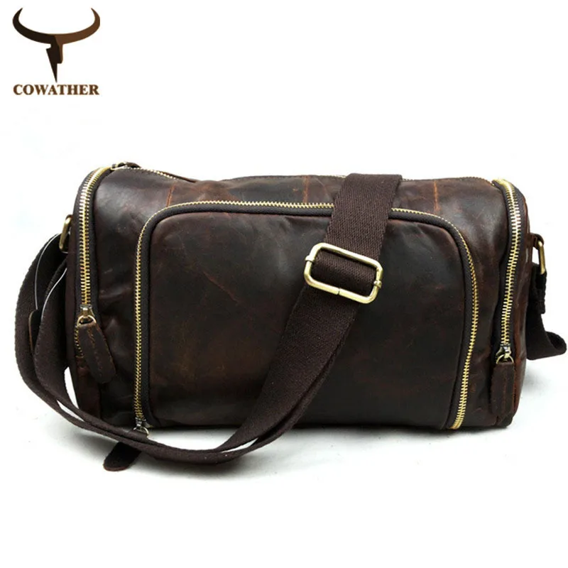 2015 handbags for men messenger bags genuine leather bag cow Crazy horse leather Natural grain Adjustable straps free shipping