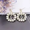fashion jewelry many different letter charm pearl earrings