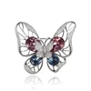 00069 Xuping fashion luxury jewelry silver color butterfly design crystal brooch for women