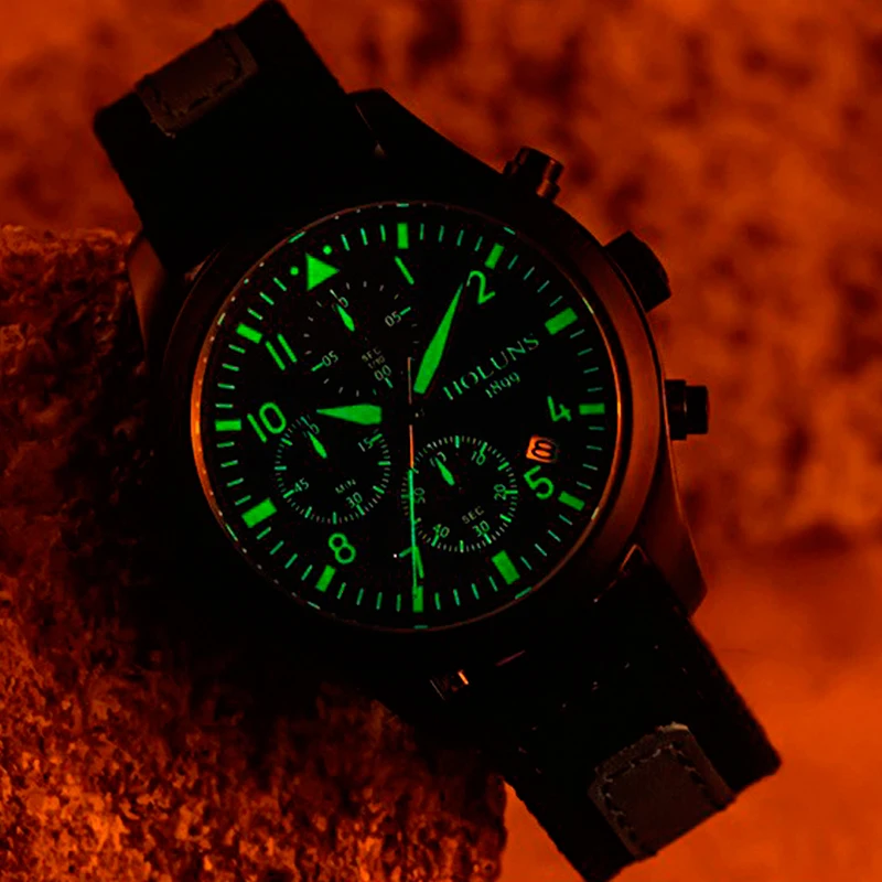 HOLUNS Mens Watch Top Brand Luxury Chronograph Luminous Sports Clock Male Canvas Wristband Quartz Wrist Watch Relogio Masculino 2017 2018 Gifts for Men Dad (10)