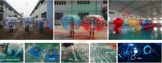 Human Knocker Bubble Football Ball For Event Or Party / Crazy Sport 100% TPU PVC Half Color Inflatable Sumo Bumper Ball