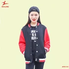 Black Red Plain Baseball Jacket Men Satin Custom Baseball Jacket