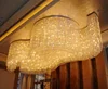 S shape ceiling flush mount hotel Banquet Hall modern Cristal lamp foyer lobby pendant crystal Chandelier