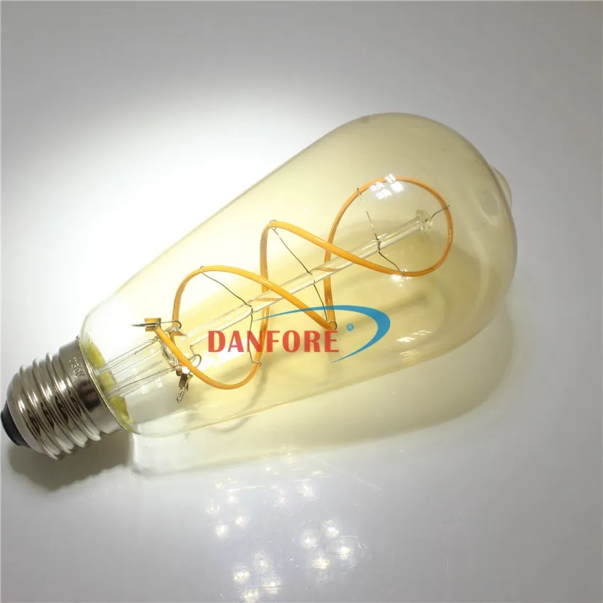 high cri flexible filaments st64 st21 4w nostalgic led bulb