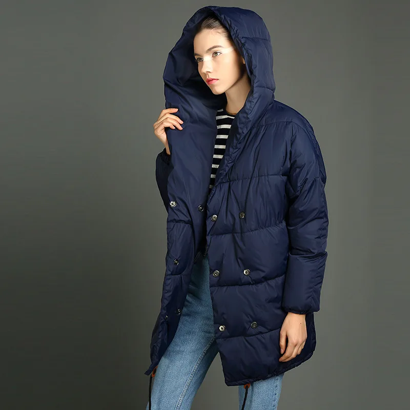 2018 plus size Slim hooded down coat