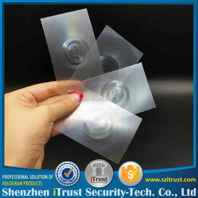 china transparent holographic id overlay