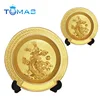 Fashionable design gold color plated custom souvenir pewter plate