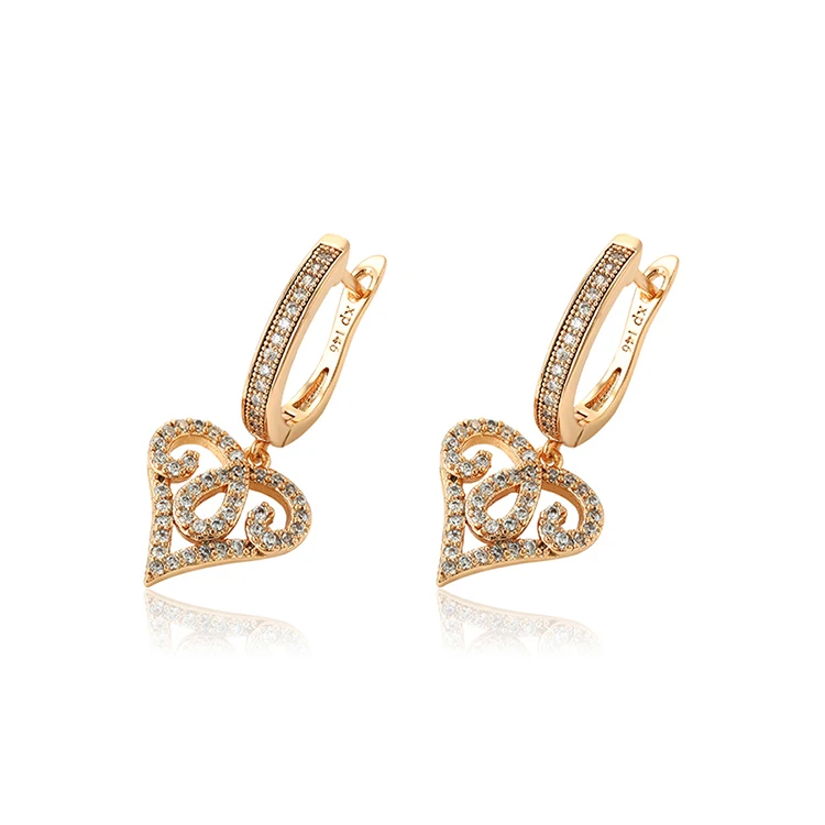 95352 Hot sale fancy jewelry Irish design heart shaped drop earrings with zircon for ladies
95352 Hot sale fancy jewelry Irish design heart shaped drop earrings with zircon for ladies