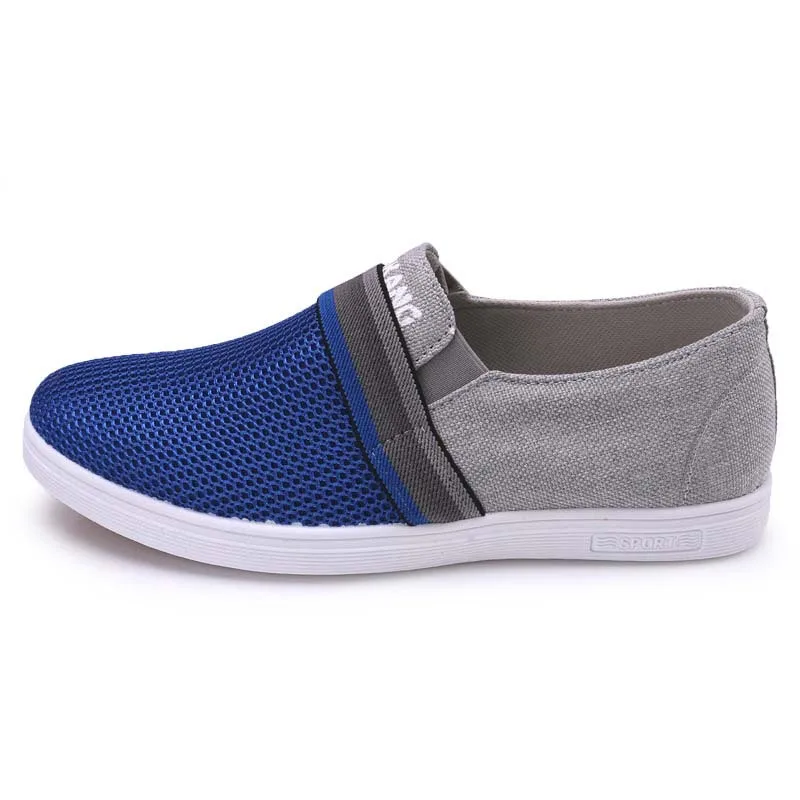 Summer fashion brand comfortable breathable hollow out men's mesh sneakers male Slip On casual canvas sneaker flat shoes RME-062