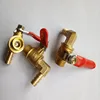 Red Or Blue Hand Brass Ball Valve 90 Degree Two-Ways Elbow 1/4"