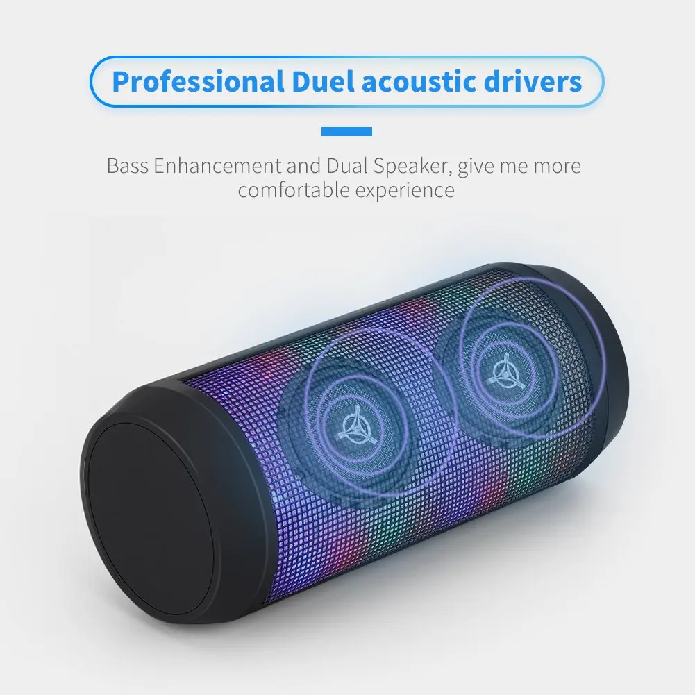 Cheap Portable Wireless Bluetooth Speakers LED with color changing light 8H Playtime Build-in Mic for Outdoor, Home & Travel - ANKUX.COM