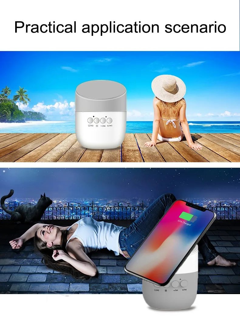 LW-004 wireless charger bluetooth wireless speaker bass caixa de som subwoofer led anker wireless bluetooth speaker - ANKUX.COM