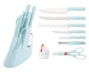 wholesale cooking multi-function cute chicken Kitchen timer professional stainless steel chef 9 Pcs scissors knife set