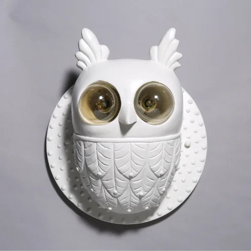 Creative Owl Wall Lamp with Nordic Style Gypsum material for Bedroom Living Room Home Corridor Balcony E27 Bulb Lighting
