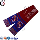 sport acrylic spandex woven crochet jacquard knitting patterns football soccer team scarf
