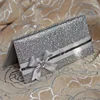 unique crystal fold silver crystal paper wedding invitation cards