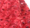 fancy tulle fabric with roses flower organza ribbon embroidery fabric for dress or clothing, fashion red baby clothing fabric