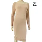 Girls fashion cheap casual off shoulder long sleeved knitted sweater dresses for womens