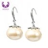AIDAILA Korean Pave Zircon Flat Pearl Dangling Hook Earrings Pearl Jewelry