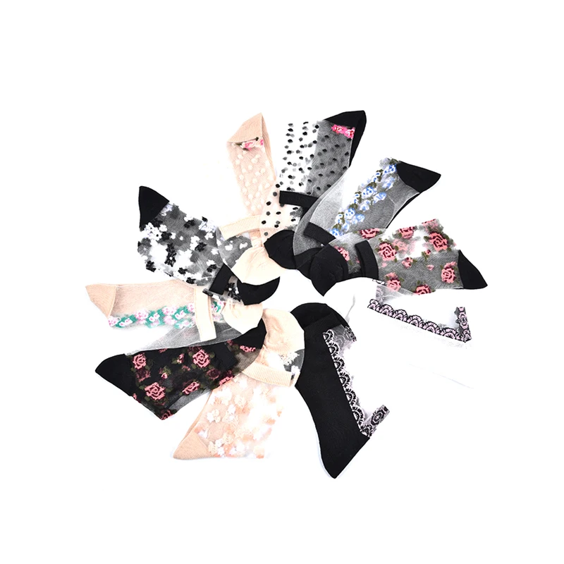 New Sexy Transparent wholesale Beautiful Glass Silk Women Flower Socks, Colorful 
New Sexy Transparent wholesale Beautiful Glass Silk Women Flower Socks, Colorful