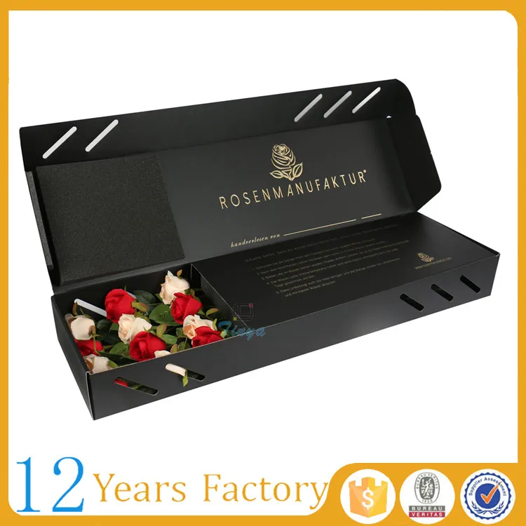 tuck top black corrugated paper gift packaging flower gift box