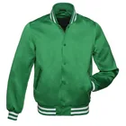 men nylon high quality blank custom wholesale satin varsity letterman baseball bomber jacket