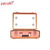 Yaeshii Good Quality Cosmetic Bag Women Travel Makeup Bags with Light ABS Trolley with Mirror Travel Suitcase