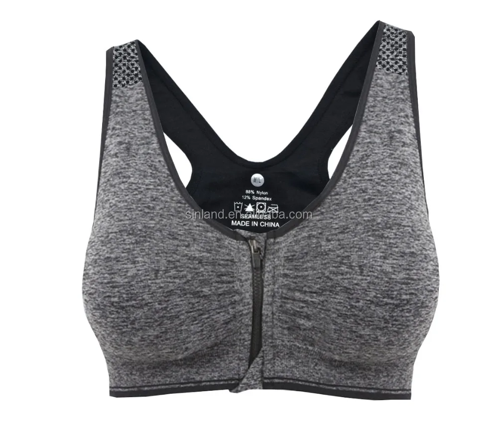 Sunland Front Zipper Closure Training Stretch Tank Top High Impact Padded Bra Women Wireless Yoga Sports Bras, Gray
Sunland Front Zipper Closure Training Stretch Tank Top High Impact Padded Bra Women Wireless Yoga Sports Bras, Gray