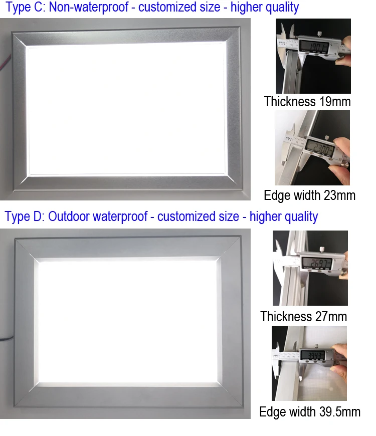 aluminum snap frame outdoor thin led light box