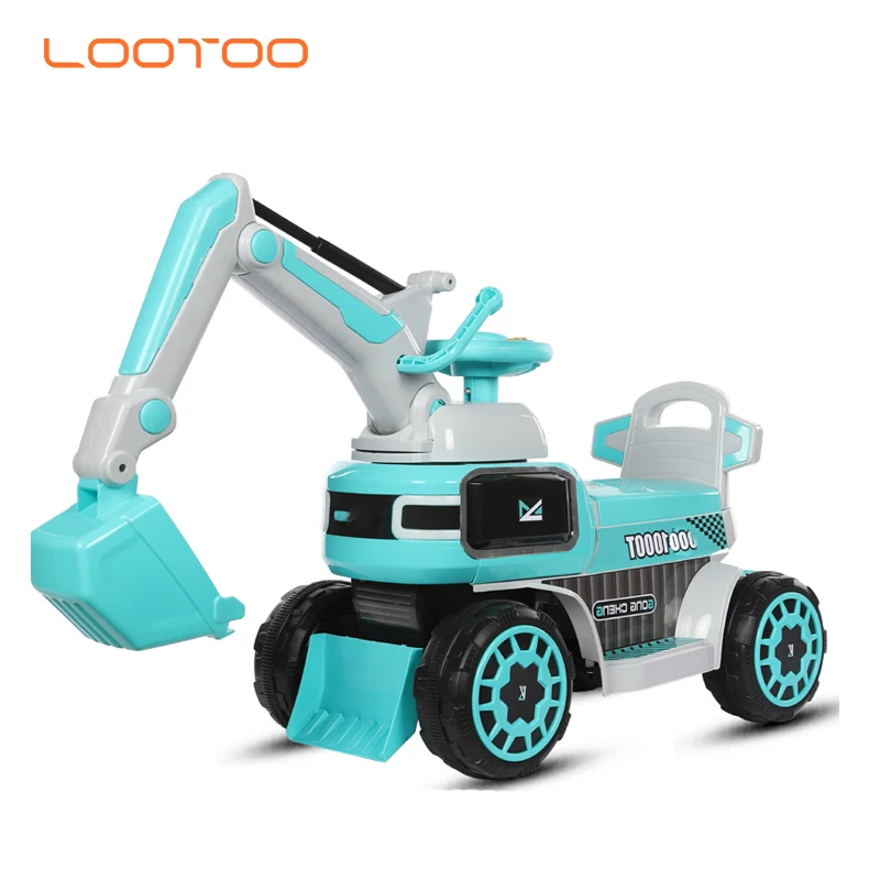 Precio barato de plástico niños mini batería de coche eléctrico en la arena excavadora infantil juguete excavadora niños tractor para venta