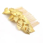 O831 Wholesale alloy leaves metal wedding hair comb fashion goody pearl bride hair comb wedding hair accessory