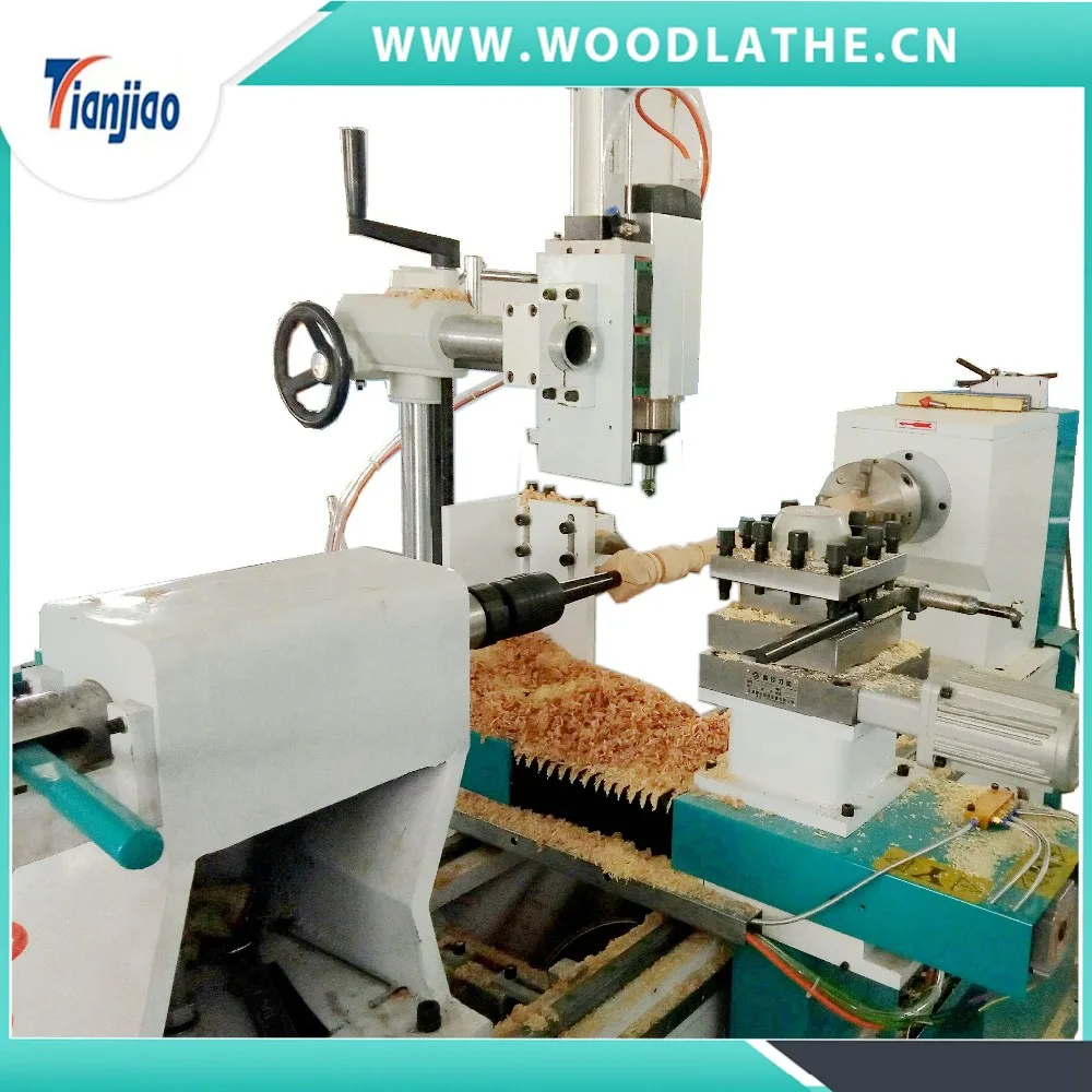 Tianjiao Brand 1530 3 Axis Automatic CNC Wood Turning Copy Lathe Machine For Sale