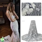 New Fashion dress african french lace fabrics 2017 French tulle lace embroidered nigeria laces with sequins fabric