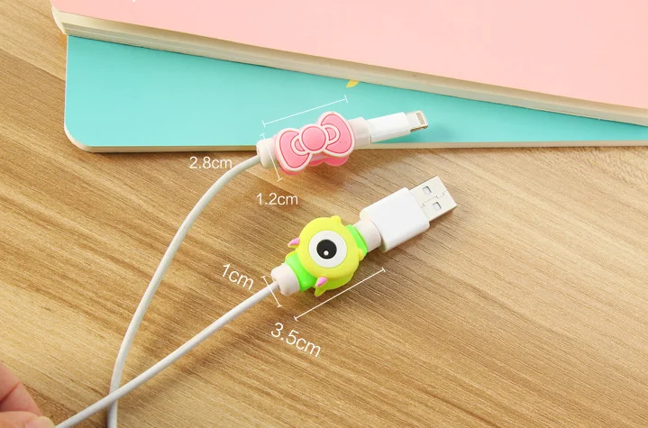 custom cartoon cable charging data cables protector rubber saver protector for mobile with usb cable data charger - ANKUX.COM
