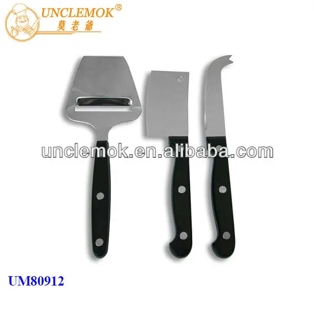 3pcs cheese knives cook sets with plastic handle