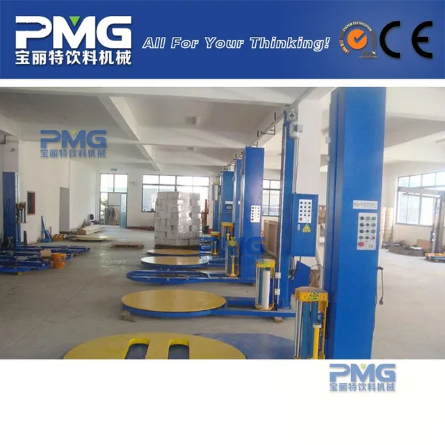 PMG Automatic Shrink Pallet Wrapping Machine / Top Plate Stretch Pallet Packing Equipment