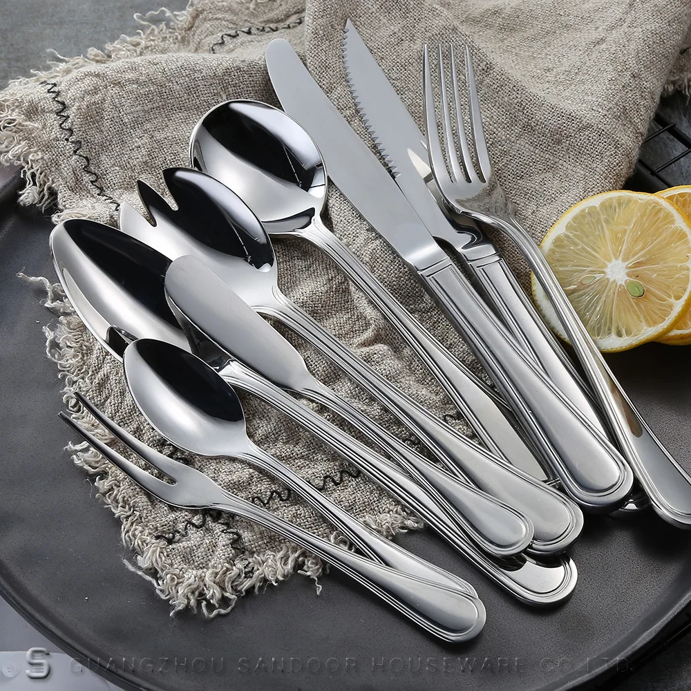 Amazon Best Selling Utensils Mirror Polish 18pcs 24pcs 16pcs Silver Stainless Steel Cutlery Set, Full silver
Amazon Best Selling Utensils Mirror Polish 18pcs 24pcs 16pcs Silver Stainless Steel Cutlery Set, Full silver